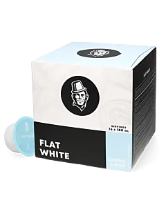 Kaffekapslen Flat White pakke og kapsel til Dolce Gusto
