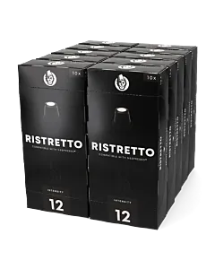 Pakke med 100 plastikkapsler Kaffekapslen Ristretto til Nespresso