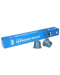 Kaffekapslen Espresso Decaf Premium pakke og kapsel til Nespresso
