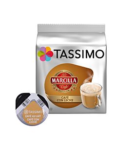 Marcilla CafÃ© Con Leche package and capsule for Tassimo