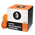 Kaffekapslen Latte Macchiato Caramel pakke og kapsel til Dolce Gusto
