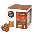NescafÃ© CafÃ© au Lait Decaf package and capsule for Dolce Gusto