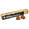 Kaffekapslen Espresso Vanilla Premium package and capsule for Nespresso
