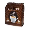 Kaffekapslen Strong 20 package and pods for Senseo