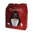 Kaffekapslen Classic 36 package and pods for Senseo