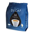 Kaffekapslen Decaf 36 package and pods for Senseo