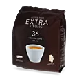 Kaffekapslen Extra Strong 36 package and pods for Senseo
