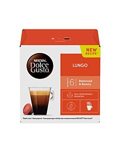 NescafÃ© Lungo package and capsule for Dolce Gusto