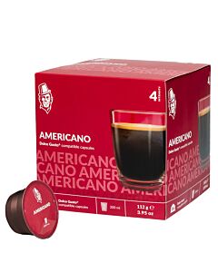 Kaffekapslen Americano pakke og kapsel til Dolce Gusto
