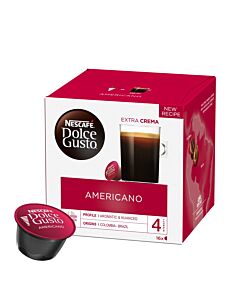 NescafÃ© Americano package and capsule for Dolce Gusto