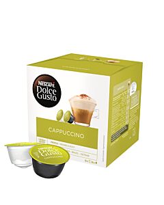 NescafÃ© Cappuccino package and capsule for Dolce Gusto