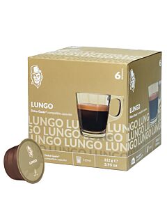 Kaffekapslen Lungo pakke og kapsel til Dolce Gusto

