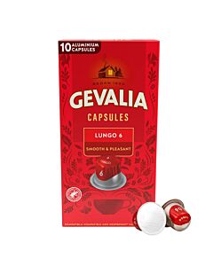 Gevalia Lungo 6 Classico package and capsule for NespressoÂ®