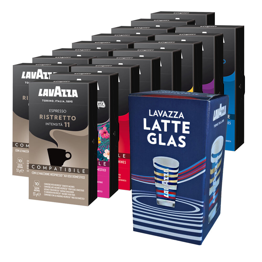 Lavazza\u0020Startpakke\u0020\u002B\u0020Glas\u0020til\u0020Nespresso\u00AE